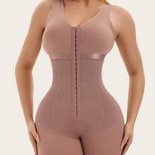 欧美塑身衣三排扣背心女收腹提臀裤蜜桃臀连体裤束身衣拉链开档裤