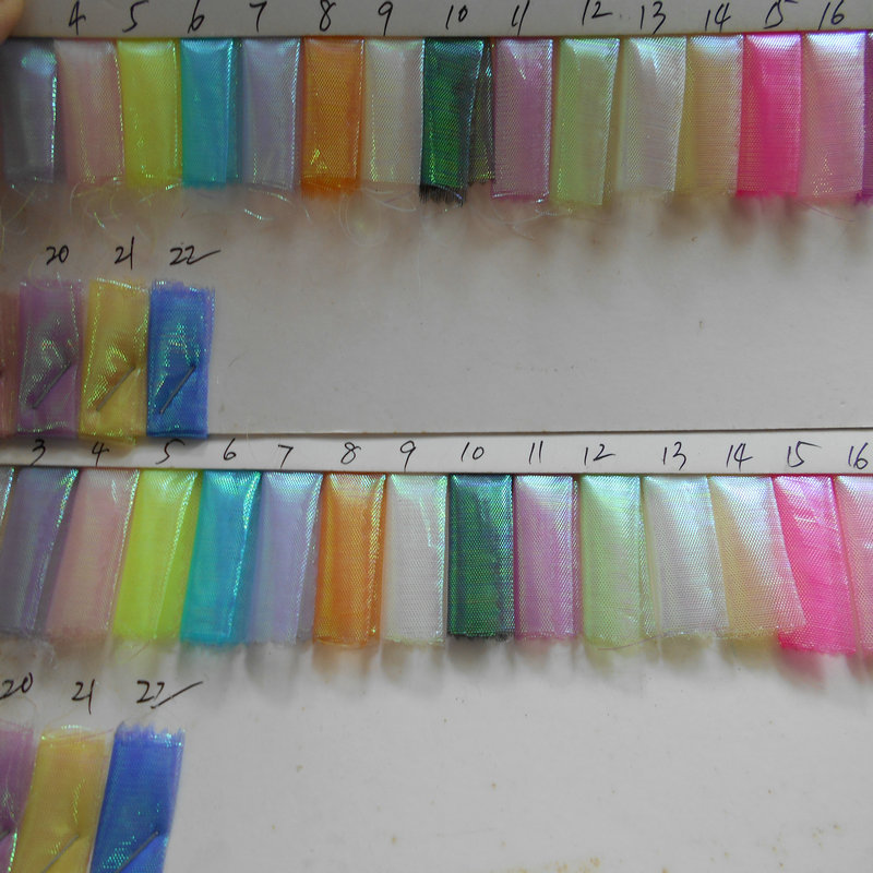 现货批发幻彩七彩平纹网纱家纺装饰布面料涤纶平纹七彩欧根纱布料