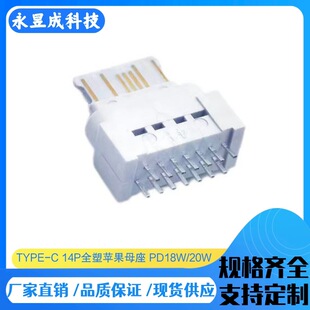 TYPE-C 14P����ĸ�� ȫ�ܿ� 180����ʽֱ��DIP �O��PD20W���ĸ�^