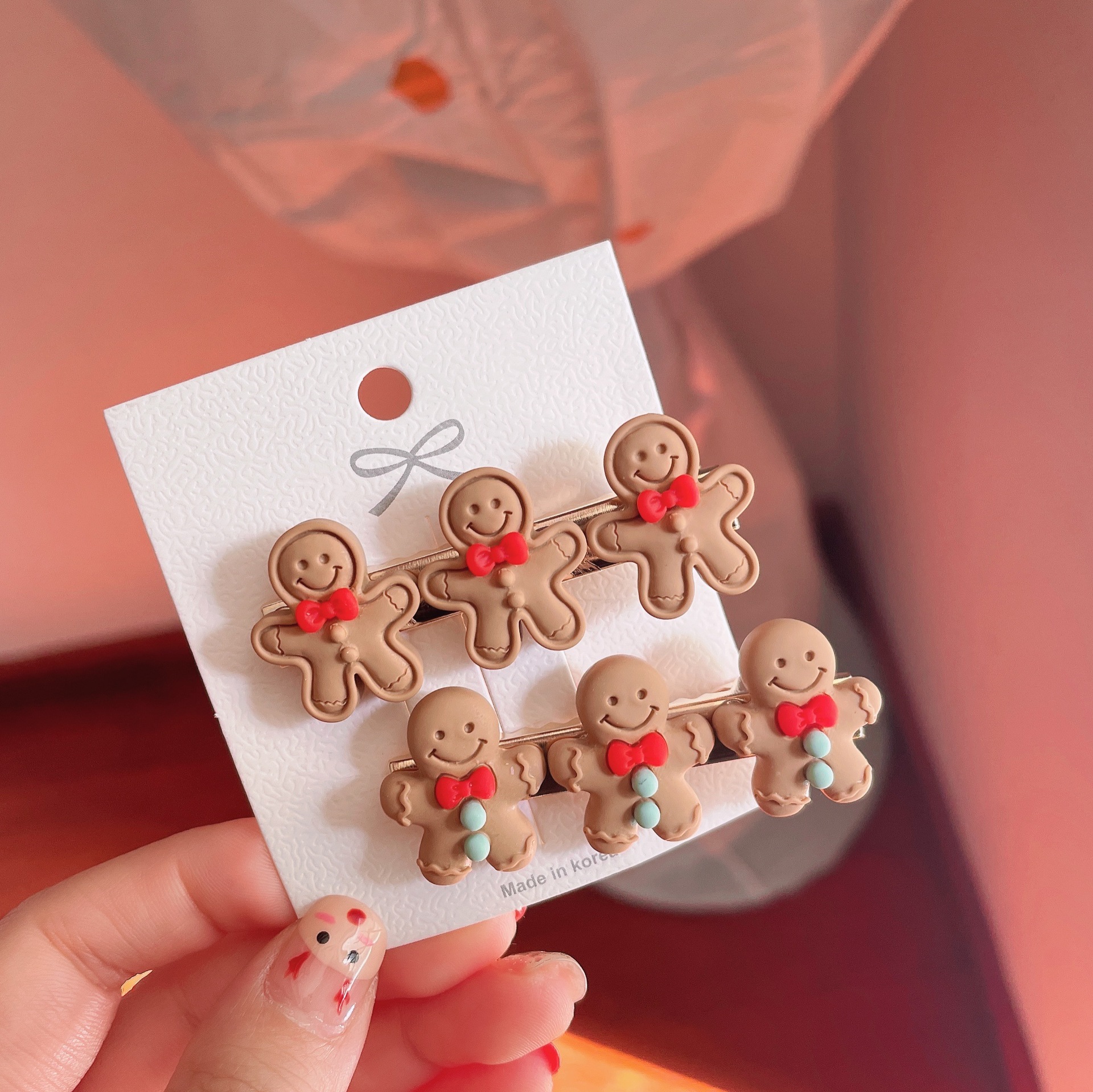 12g Weight Hair Clip Hair Accessories Type Cute Sweet Women'S Gingerbread Resin Hair Clip