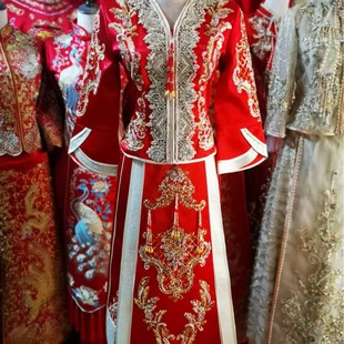 Новичок Xiuhe Service v -neck Simple Xiuhe Service Китайское свадебное платье