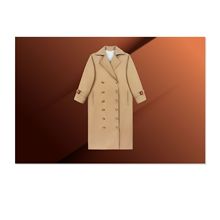 2店【JH-6】高奢英伦卡其色中长款双排牛角扣翻领女式风衣外套