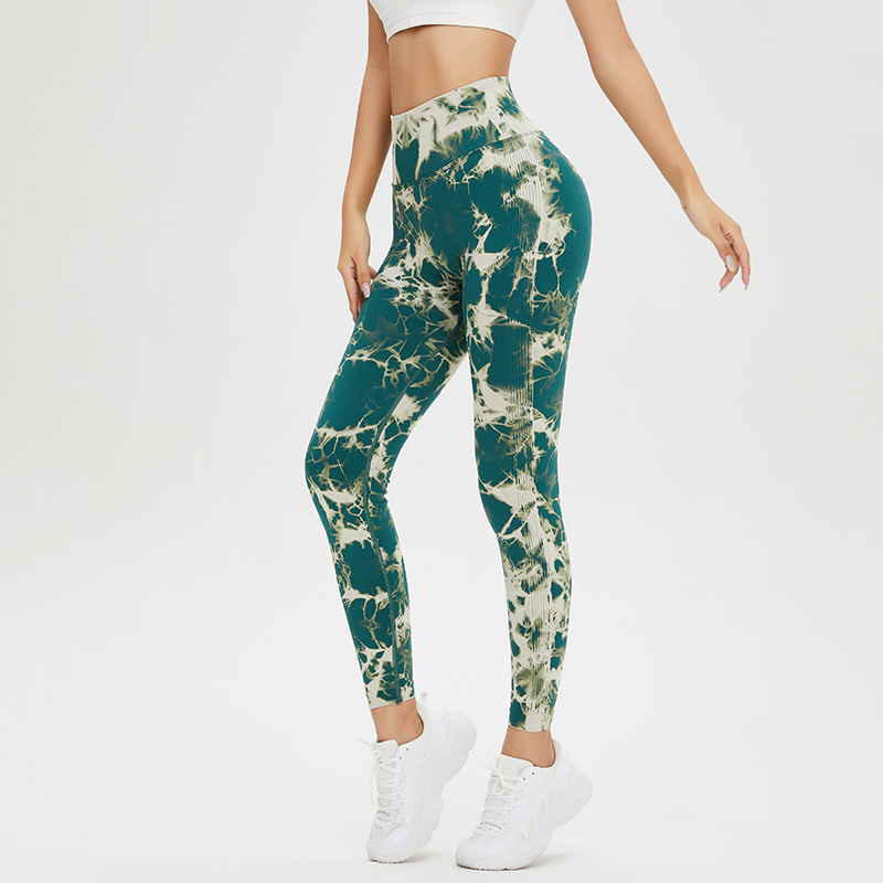 Ins europeo y americano pantalones de yoga teñidos sin costuras melocotón cadera sexy pantalones de levantamiento de cadera con aspecto de cadera pantalones de fitness deportivo de melocotón de secado rápido