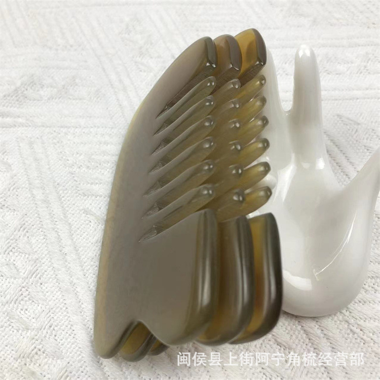 Horn Comb Six Teeth Head Massage Comb Gua Sha Meridian Comb Acupoint Stick Under 10cm key features