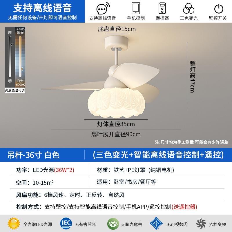 原木风扇灯2025年新款中古风餐厅风扇灯家用静音直叶扇中山灯具|undefined