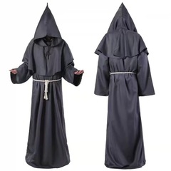 Halloween cosplay medieval monk's robe, monk's robe, wizard's robe, priest's robe, COS costume stage costume