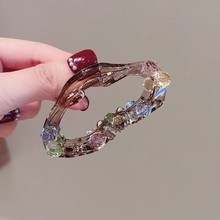 超闪镶钻网红云朵大号抓夹高档亚克力盘发鲨鱼夹时尚高级感发夹子
