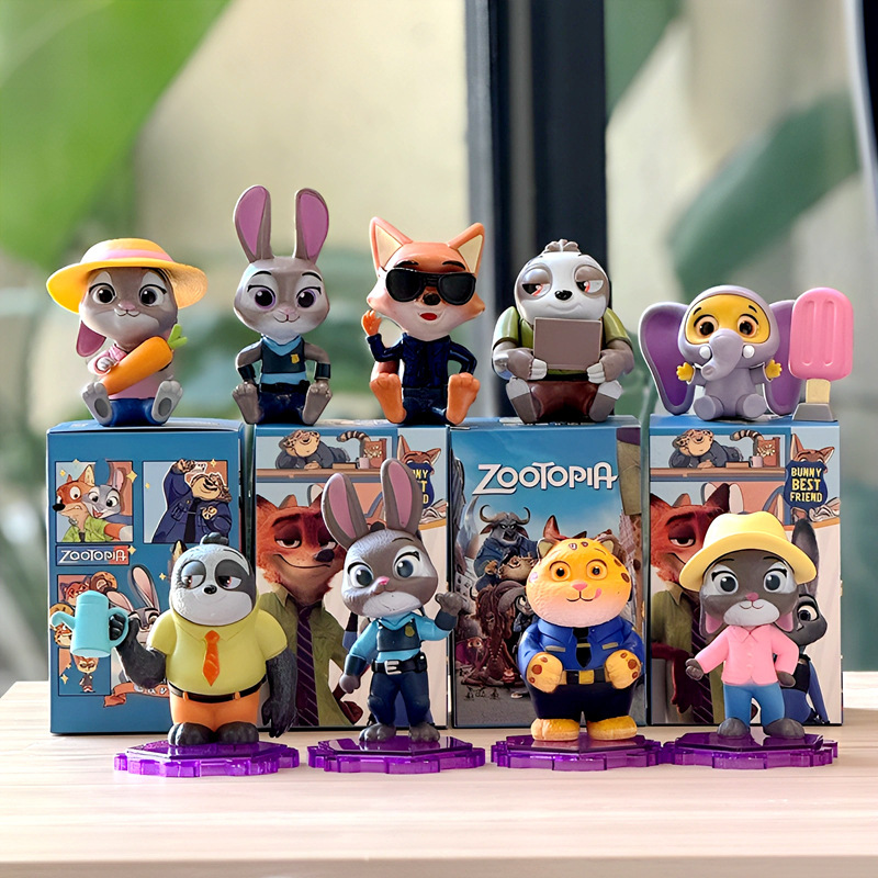 Cute Zootopia Peripheral Ornaments Standing Sloth Rabbit Police Officer Fox Hand-Made Office Blind Box Gashapon Toy Cute Zootopia Peripheral Ornaments Standing Sloth Rabbit Police Officer Fox Hand-Made Office Blind Box Gashapon Toy