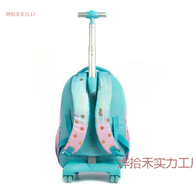 Una pieza de torre brillante bolsas escolares de estudiantes de primaria bolsas de tirón de tres piezas para reducir la carga y respirar para niños y niñas dobles