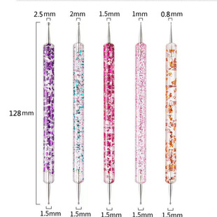 Point drill pen nail pen double nail pen acrylic pen barrel double flower needle point pen nail pen 5 set