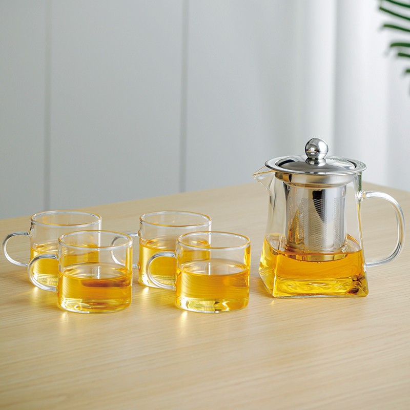 Tetera de Vidrio con Filtro de Vidrio Resistente a Altas Temperaturas para Oficina, Casa de Té