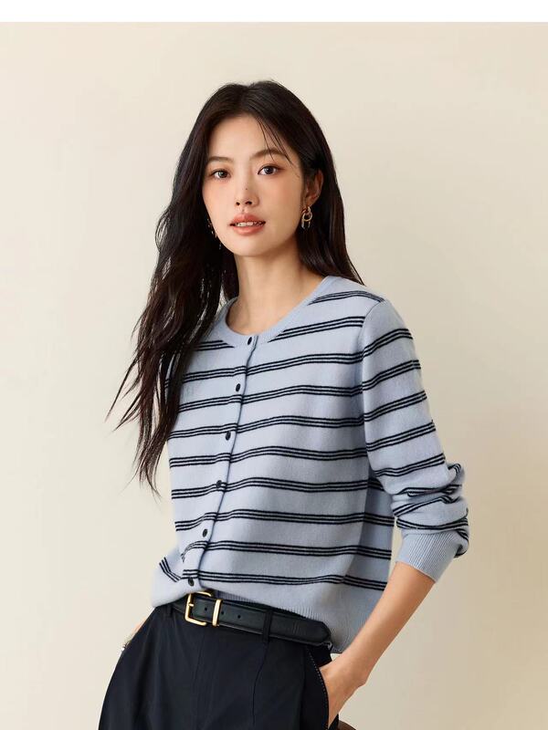 伊*L女装2025秋新品羊毛假两件可脱卸披肩针织开衫女1G9932491|undefined
