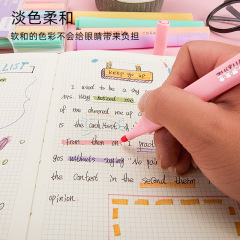 Classroom highlighter bright fluorescent macaron color single-headed triangular rod multi-color soft-tip marking for journal