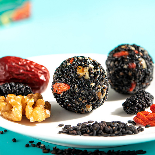 Wubao black sesame balls whole 126g sucrose-free sesame balls Internet celebrity snack bigu balls Wuzhen sesame balls