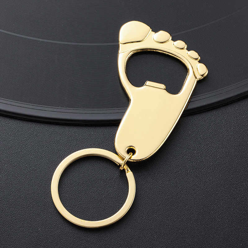 Metal Material Cute Foot Metal Unisex Keychain