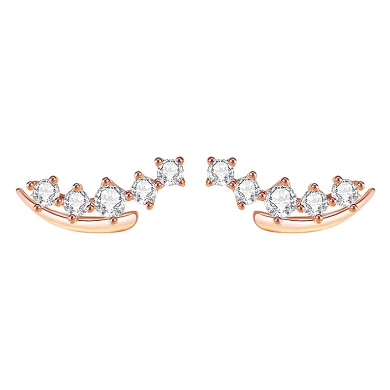 Estilo coreano s925 plata trigo oído espárragos moda de las mujeres seguro diamante con incrustaciones ZIRCON pendientes regalo para novia venta al por mayor