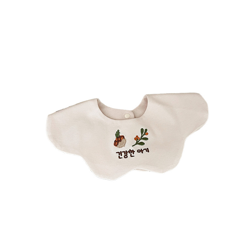 ins coreano bebés algodón toallas de saliva de dibujos animados bordados pétalos de collar de leche escupido bib para bebés de hombres y mujeres