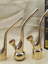 纯铜吸烟过滤器水烟袋 便携黄铜烟袋锅子两用 老式传统烟斗旱烟杆