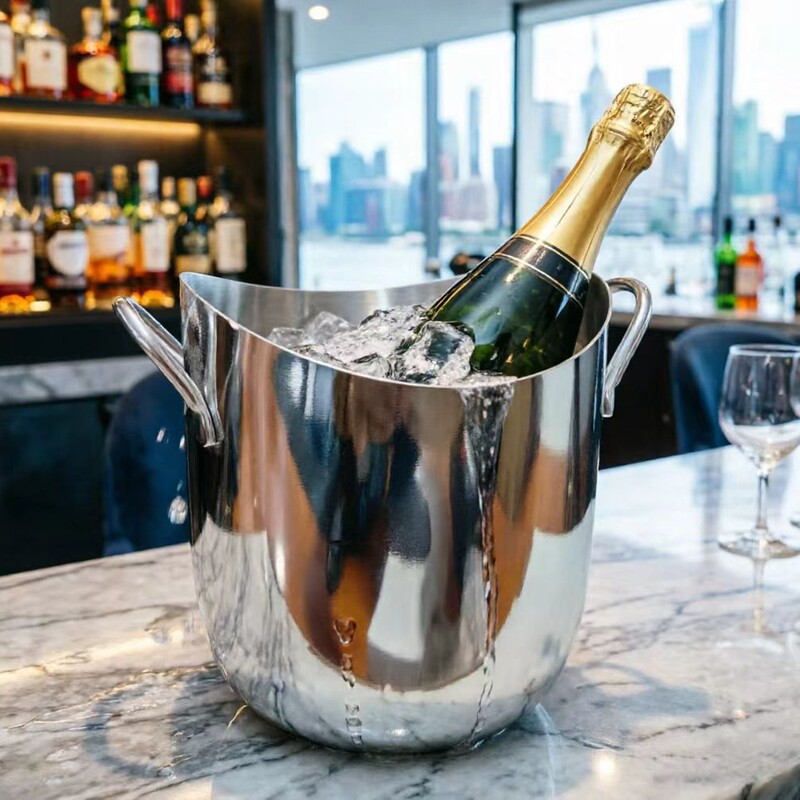 Cross-Border Thick 304 Stainless Steel Large Champagne Bucket, Creative Household Wine Cooler, Beer Cooler, Trendy and Stylish Double-Handle Ice Bucket Cross-Border Thick 304 Stainless Steel Large Champagne Bucket, Creative Household Wine Cooler, Beer Cooler, Trendy and Stylish Double-Handle Ice Bucket
