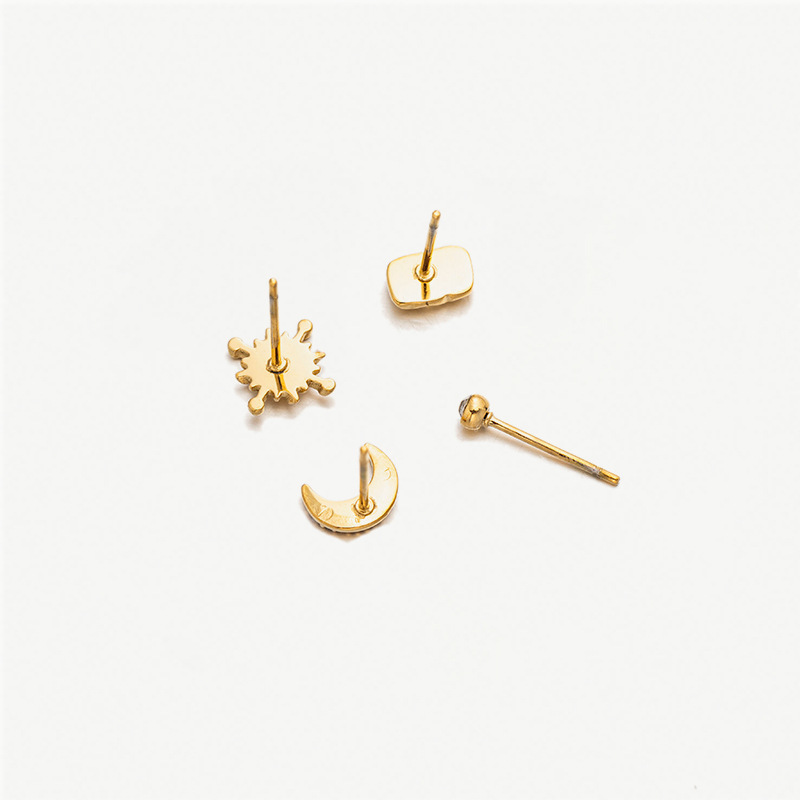 6g Weight PVD Coated Gold Plating Process 304 Stainless Steel Ear Needle Material Real Gold Plated Plating Material Small Stud Earrings Classification 1 Set Quantity Holiday, Banquet, Selfie Occasion 304 Stainless Steel Material Geometric, Star, Heart Shape Pattern All Seasons Season Women's Gender Casual, Elegant, Simple Style Style Waterproof Non Tarnish, Plating Craft PVD Coated Real Gold Plated Geometric Star Heart Shape 304 Stainless Steel Casual Elegant Simple Style Waterproof Non Tarnish Small Stud Earrings 11