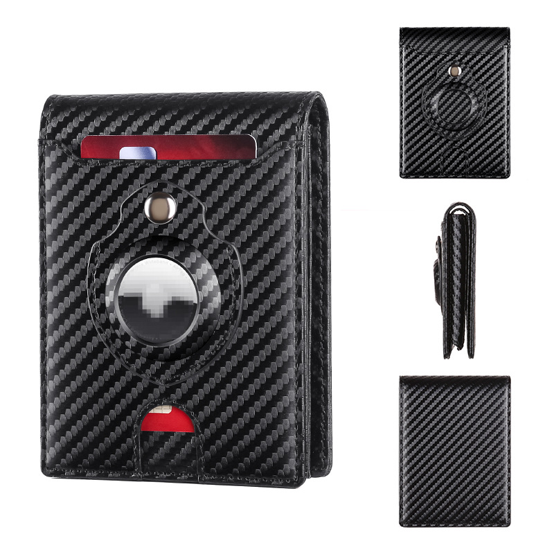 Amazon bolsa de tarjetas transfronterizas al por mayor portátil anti-robo cepillo anti-magnético clip de dólares Apple / Apple AirTag cartera para hombres