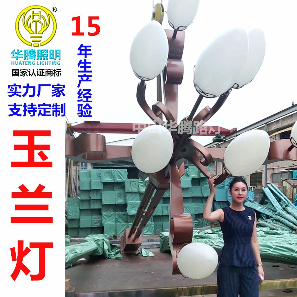 华腾定制道路中华玉兰LED户外广场9大型组合景观灯市政路灯杆