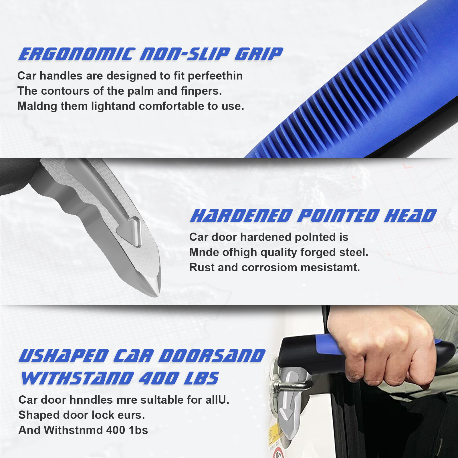 Car Armrest Safety Hammer, Window-Breaking Escape Hammer, Multifunctional Car Safety Hammer, In-Car Emergency Life-Saving Hammer