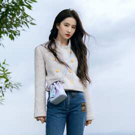 明星同款名媛小香风粗花呢立领双排扣短外套女修身小西装