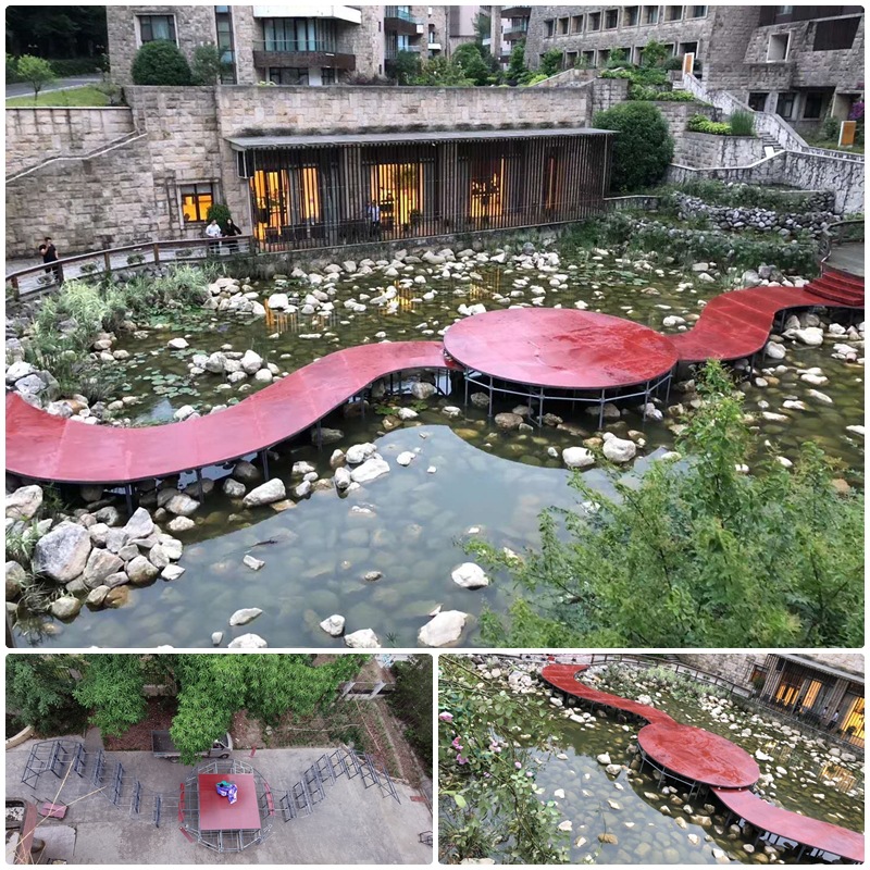 四川婚庆舞台S型T台升降舞台婚庆折叠梯台婚庆道具走秀舞台可折叠