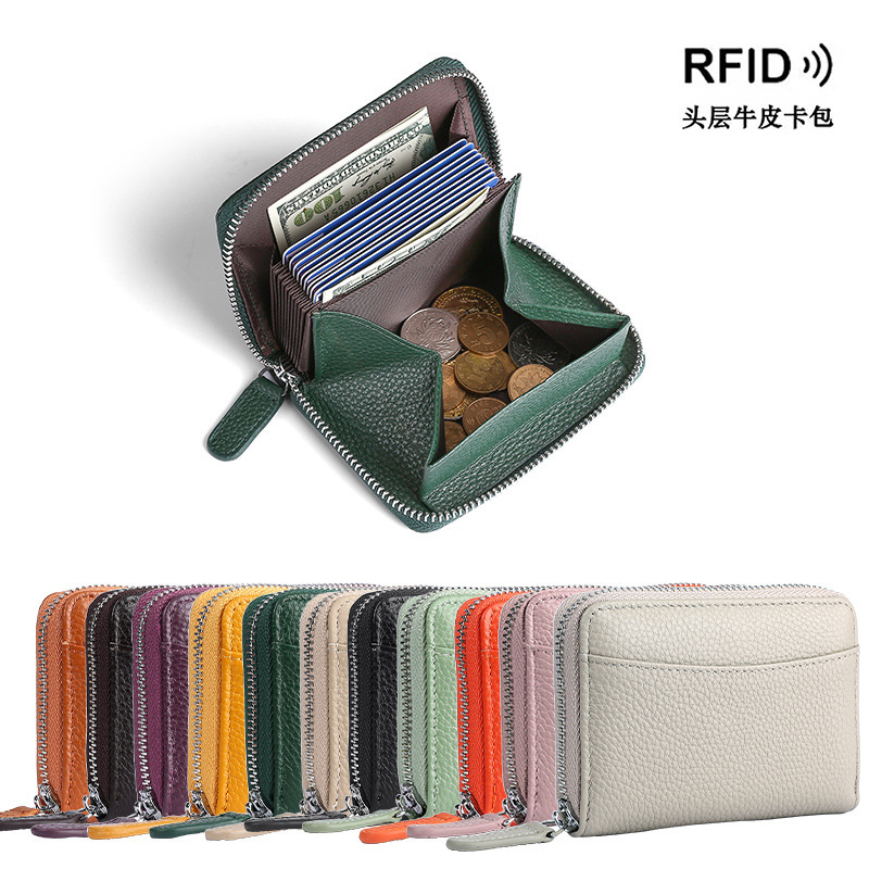 Amazon Japanese Rfid Anti-Theft Accordion Card Holder Large Capacity Card Slot Genuine Card Holder Coin Coin Bag Wholesale Amazon Japanese Rfid Anti-Theft Accordion Card Holder Large Capacity Card Slot Genuine Card Holder Coin Coin Bag Wholesale