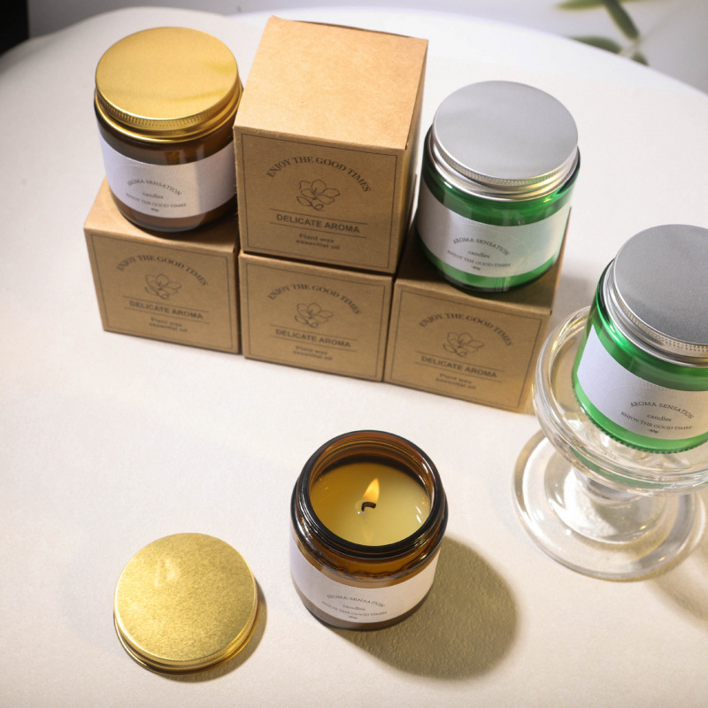 Cera de soja de comercio electrónico transfronterizo vela creativa perfumada tapones de vidrio al por mayor 23 tipos de sabor creativo perfumado caja de regalo