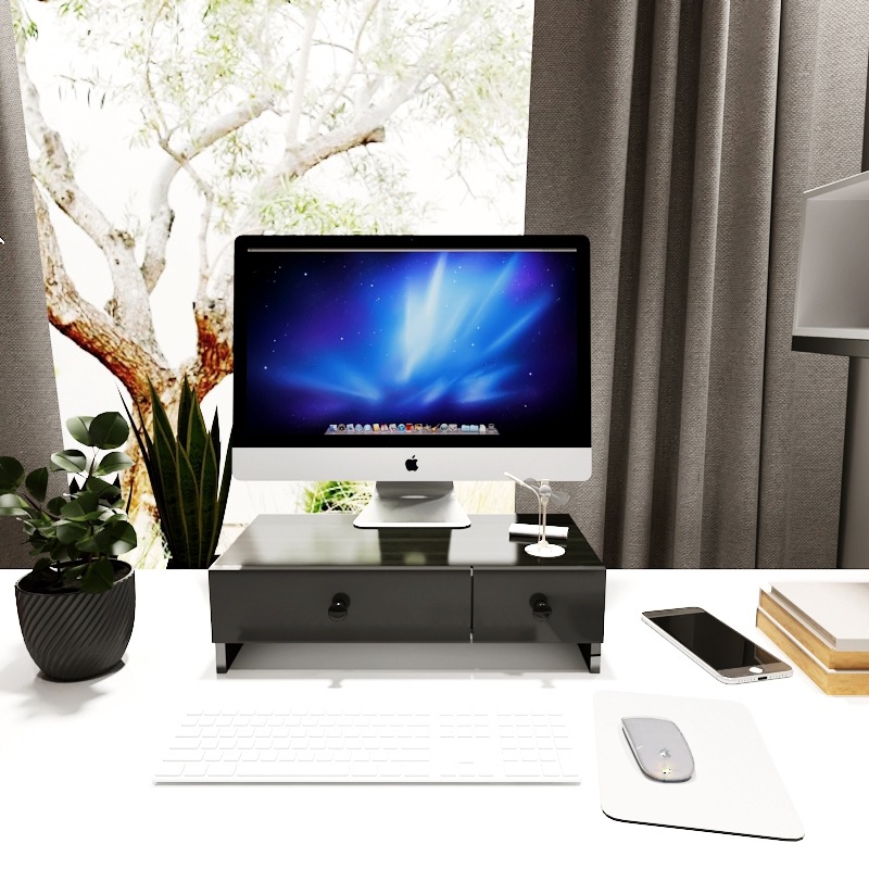 抽屉显示器底座桌面整理收纳置物架便携可扩展usb支架显示增高架