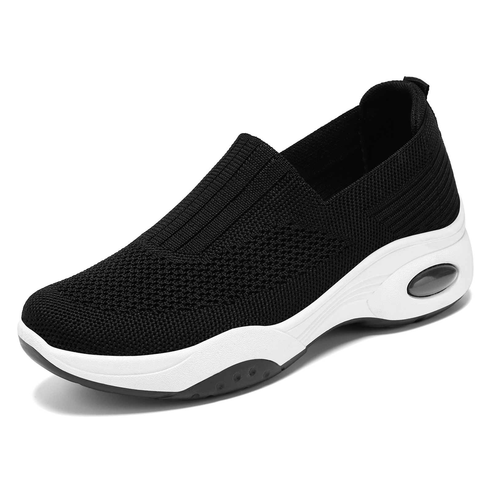 Zapatos de mujer 2026, nueva colección de primavera, calzado deportivo de punto para mujer, zapatos casuales de tela con suela gruesa, zapatos de plataforma sin cordones.