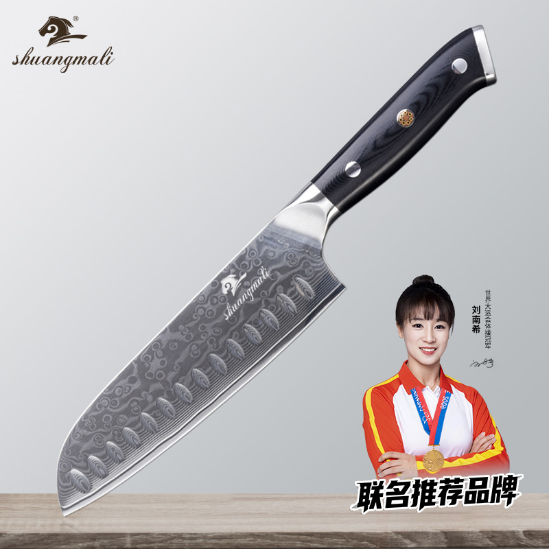 Damasco de acero de 7 pulgadas VG10 mango Sande cuchillo de cocina Chef cuchillo transfronterizo exclusivo para venta al por mayor