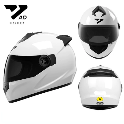 Riding Full-Face Helmets, All-Season – Motosiklet kaskı (dəbilqə) - white-black-tea-mirror-hd-mirror-m-code