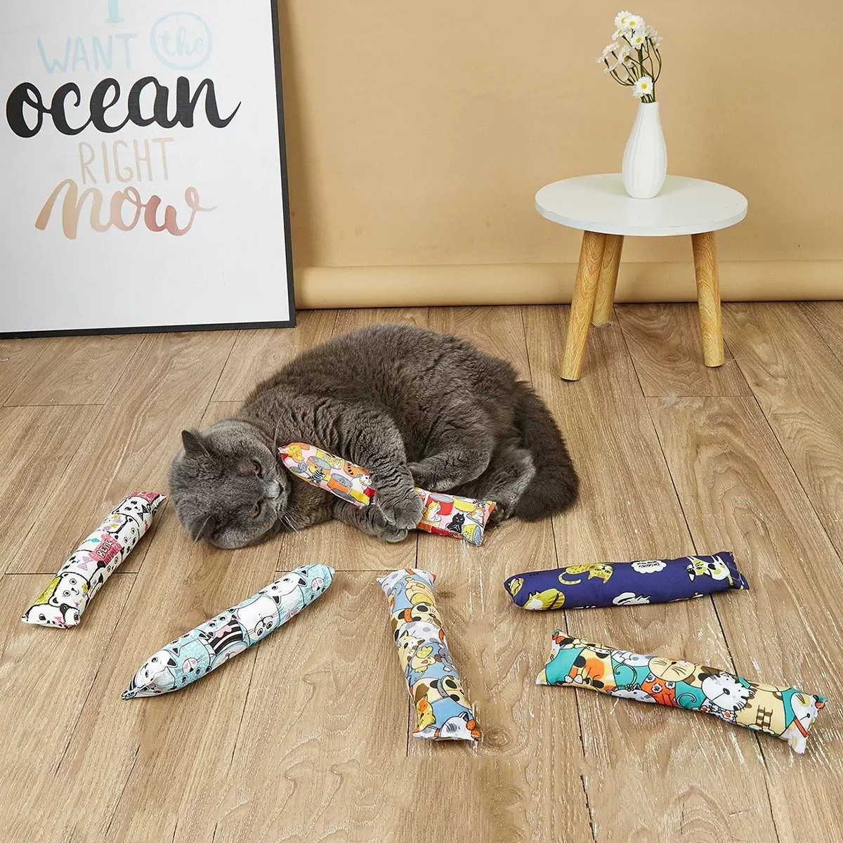 宠物用品厂家响纸抱枕逗猫玩具猫咪抱枕啃咬磨爪自嗨解闷跨境爆款