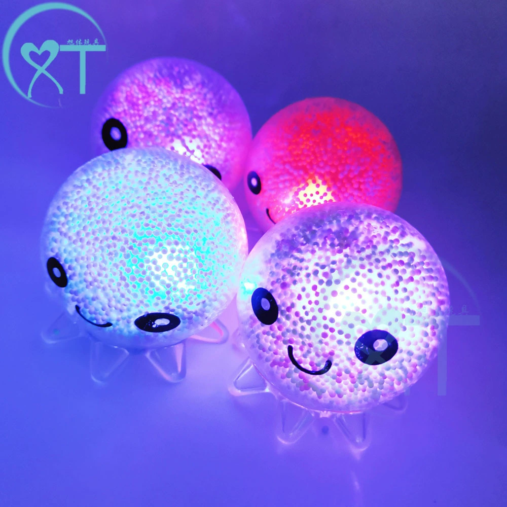 Трансграничный новый хит продаж Осьминог флэш-пена вентиляционное отверстие мяч светящийся осьминог мягкий клей TPR декомпрессионная игрушка