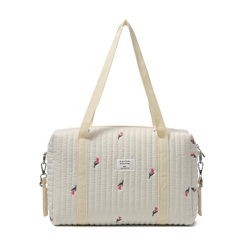 Bolso de momia japonés y coreano versión horizontal bolsa de gran capacidad para madre y bebé bolsa floral portátil fuera del hombro bolsa crossbody ligera