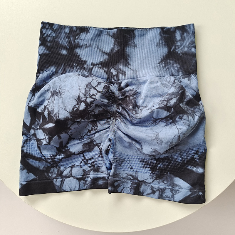 Cintura alta, cadera, melocotón, traje de teñido anudado deportivo, traje de yoga de hombro inclinado a prueba de golpes para mujer