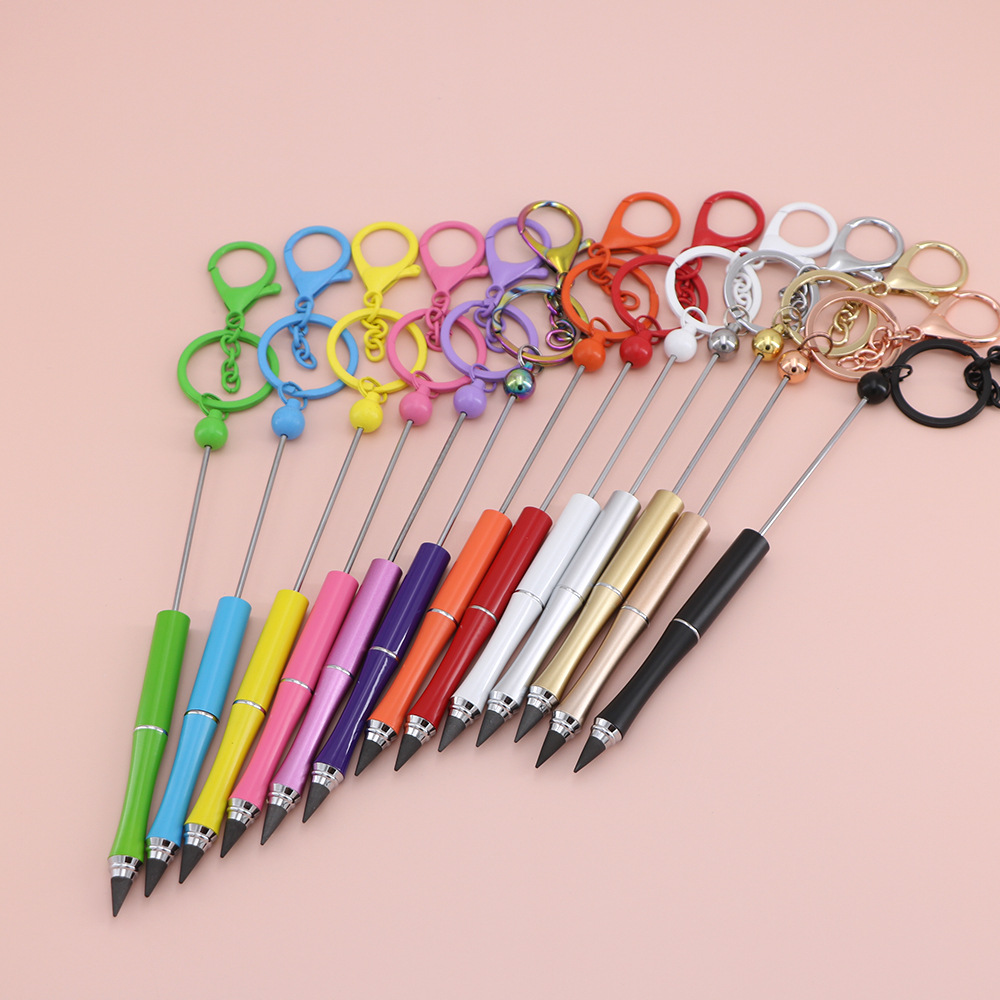Suministro con Escondida borrador afilado-lápiz libre estudiante pintura DIY llavero portátil con cuentas de lápiz