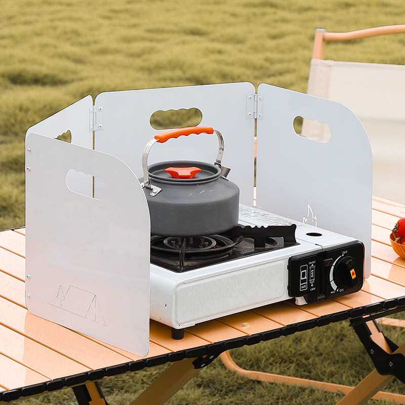 Tarjeta plegable al aire libre estufa viento escudo camping Escudo de viento al aire libre camping picnic estufa viento escudo