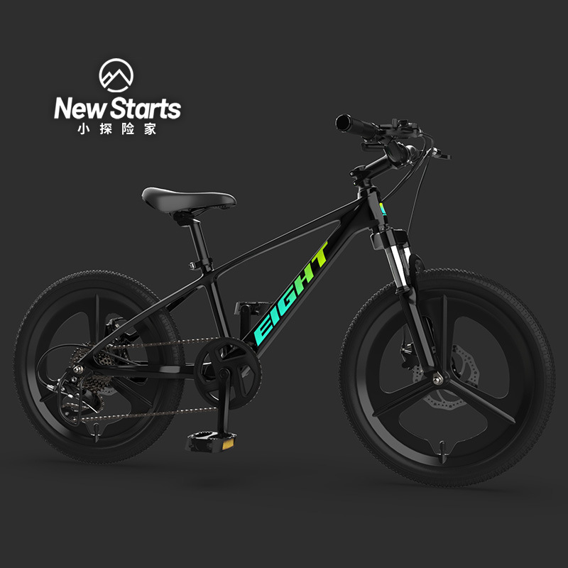 Pequeño explorador de 20 pulgadas bicicleta de aleación de magnesio delantera y trasera bicicletas de doble cilindro para niños estudiantes de secundaria 7 velocidades ruedas integradas