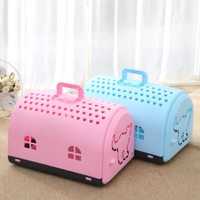 Caja de transporte de mascotas, jaula de transporte de viajes, artículos para gatos y perros, jaula de pequeño tamaño