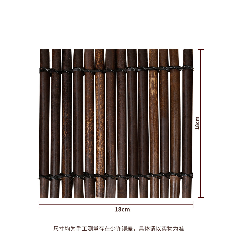 Ceremonia de té retro Fila de bambú Cojín de té Cojín Cojín de aislamiento térmico Decoración de bambú púrpura Posavasos Tejidos Accesorios para juegos de té Cortina de té Estera de té