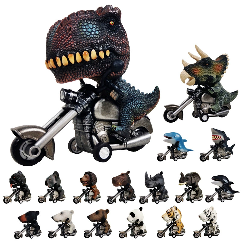 Детский игрушечный мотоцикл-динозавр для трансграничной торговли: Тираннозавр, Трицератопс. Мотоцикл-игрушка с инерционным приводом. Подарок для мальчика.