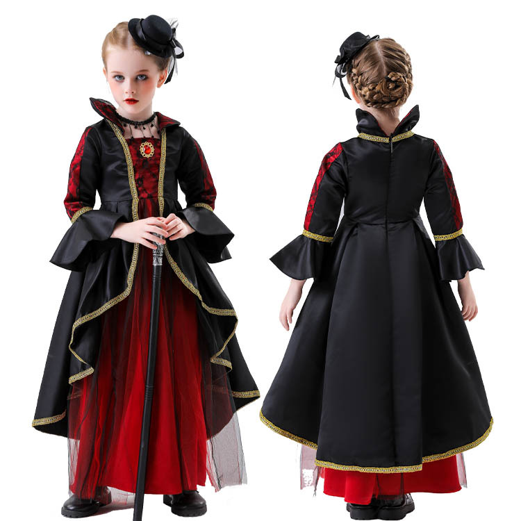 Halloween Children Vampire Queen COS Vampire Queen Costume Girls Cloak Cloak Clothes Little Witch