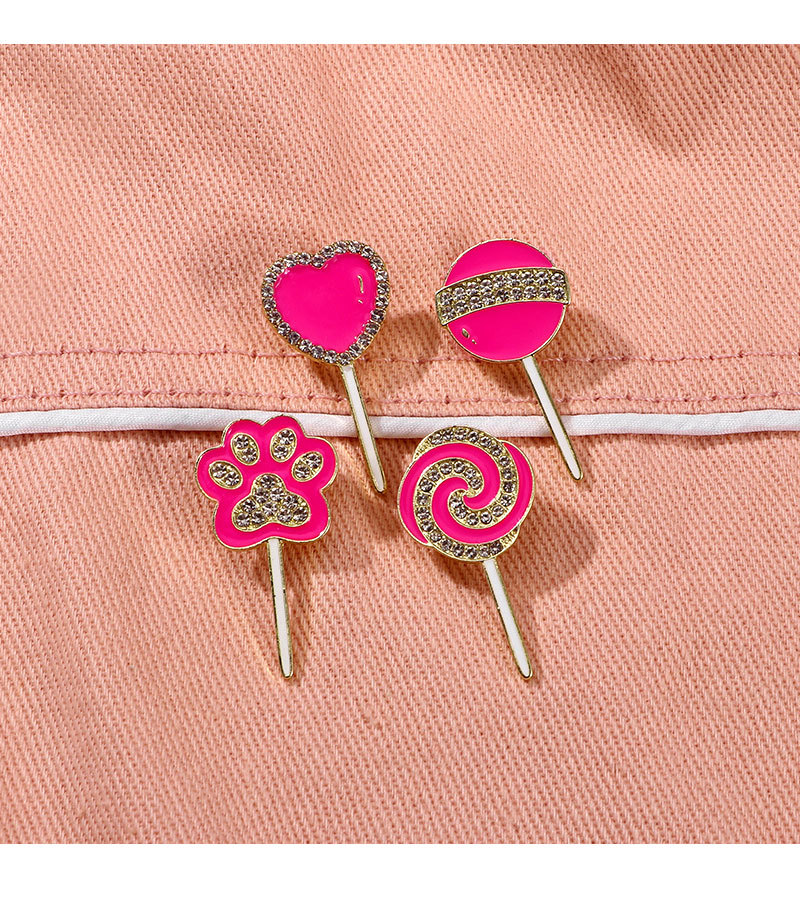 Unisex Gender Cute Pin Lollipop Heart Shape Zinc Alloy Enamel Unisex Brooches