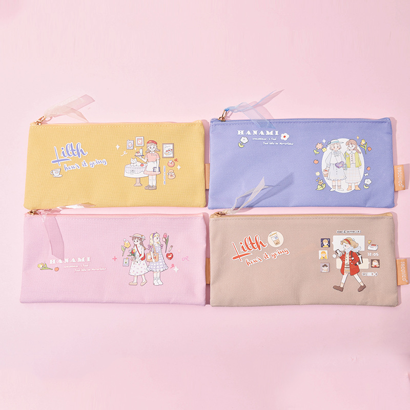 Bolsa con cremallera de tela Oxford "Familia Tuanzi" de SPVEGA - Tamaño B6 - Para almacenar papelería y accesorios