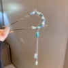 Серебряная двойная шпилька с бамбуком