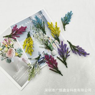 Factory Processing Foam Plastic Silk Flower Christmas Pine Needle Artificial Flower Accessories Bonsai DIY Dry Potted Plant Green Plant